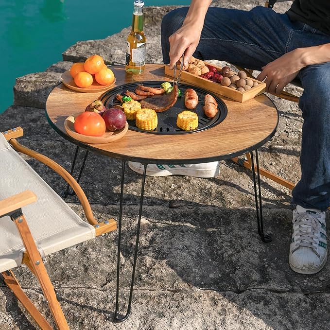 Mesa Plegable Con Parrilla