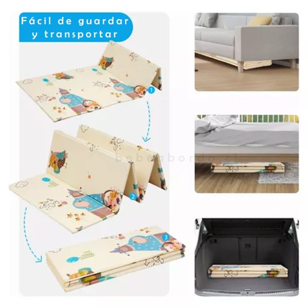 Tapete Alfombra Plegable Antigolpes Reversible | Protección, Juego y Diversión en Uno