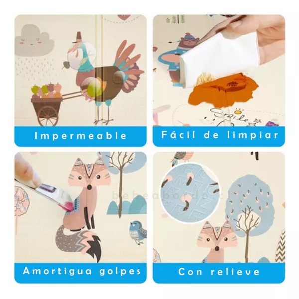 Tapete Alfombra Plegable Antigolpes Reversible | Protección, Juego y Diversión en Uno