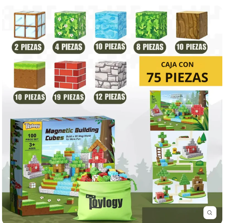 Bloques Magnéticos Premium 75 Piezas | Diversión y Creatividad para el Día del Niño