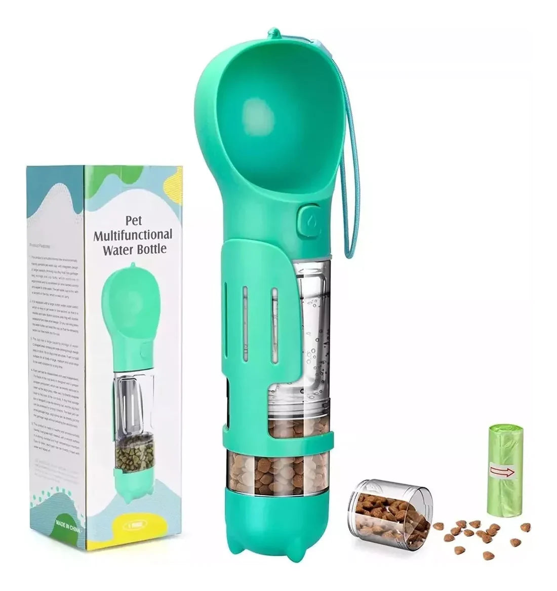 Dispensador 3 en 1 para Mascotas – ¡Todo lo que tu peludo necesita en un solo accesorio!