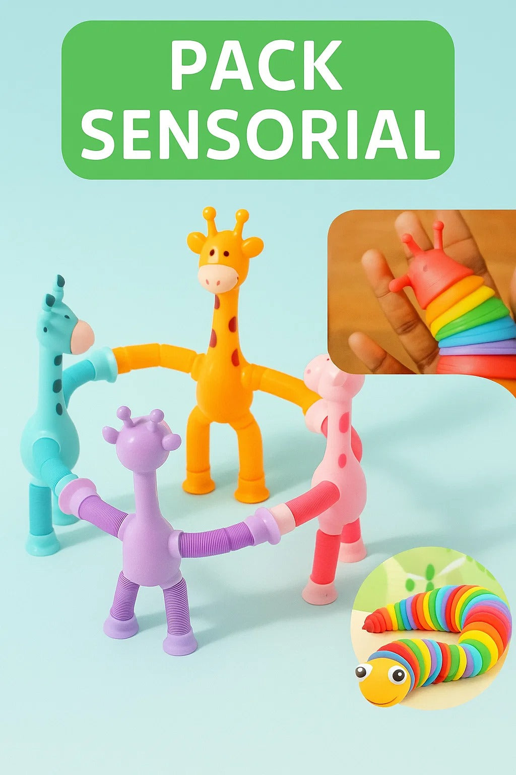 Pack Sensorial Jirafa + Slug Oruga | Diversión y Estimulación para el Día del Niño