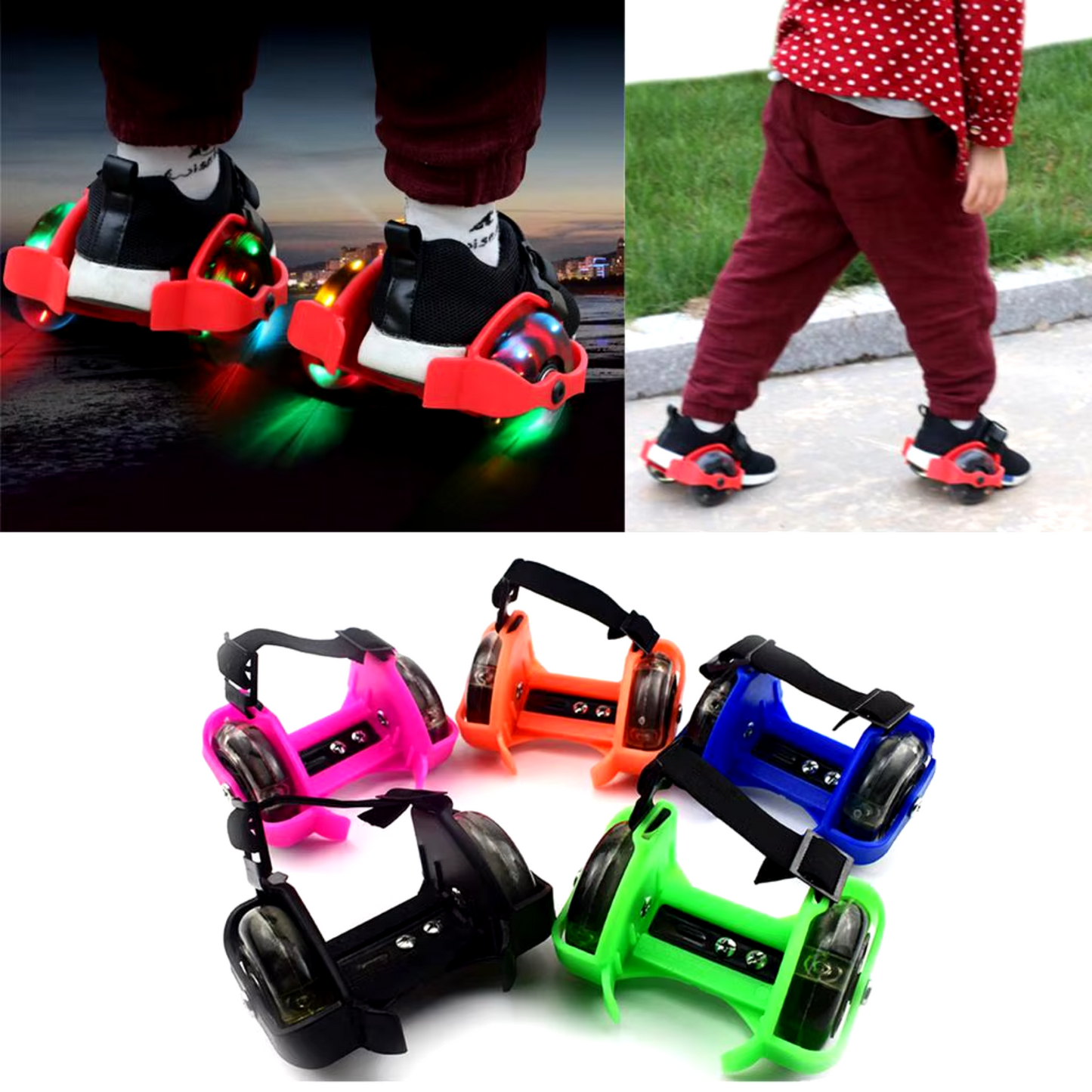Patines Ajustables con Luces LED para Zapatilla | Diversión Iluminada al Instante