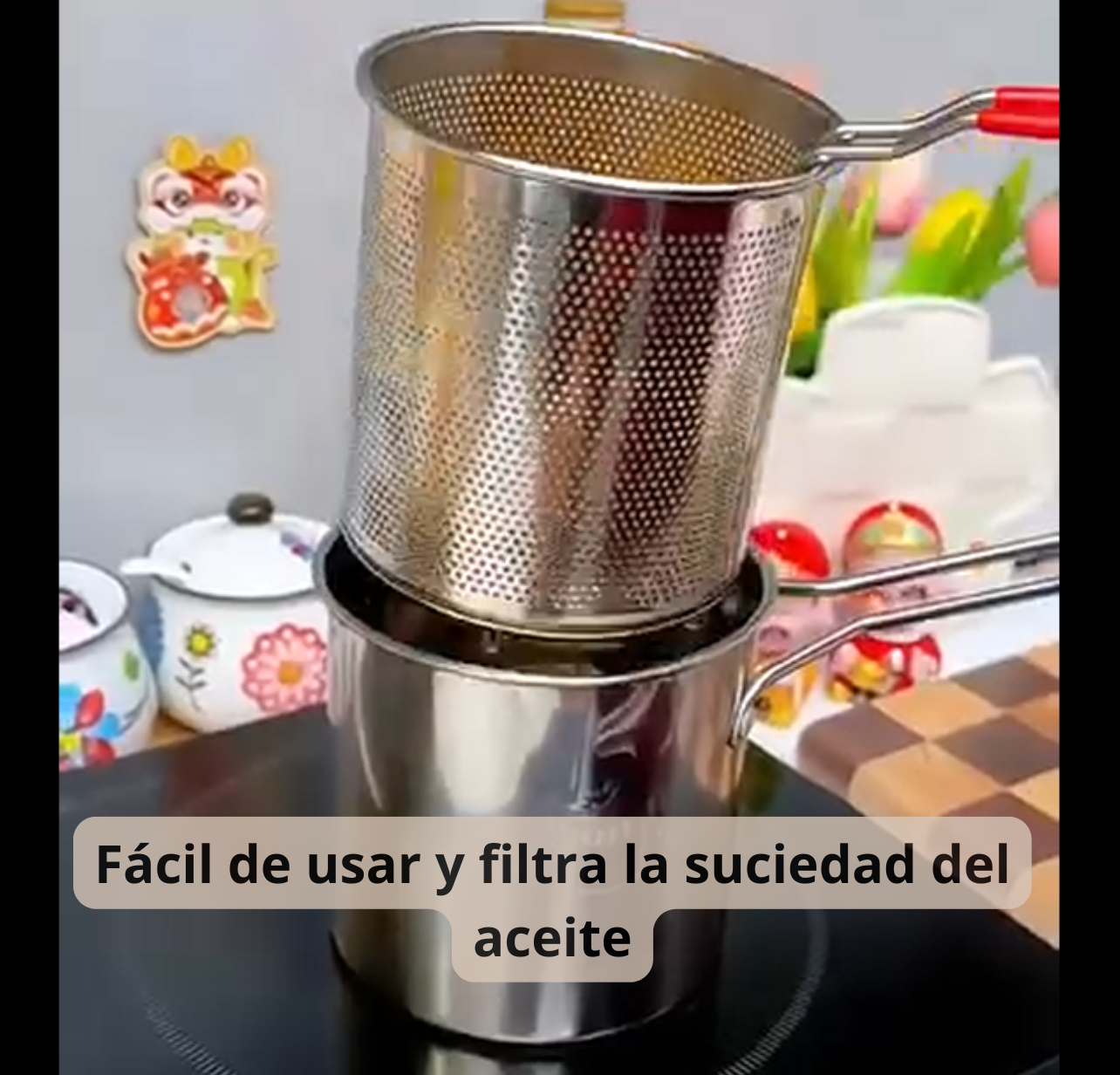 Olla Filtro Multiusos ChefPro – Fríe, Cuela y Reutiliza tu Aceite Fácilmente