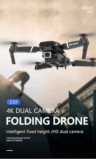 Drone E88 Plegable con Cámara HD | Diversión y Tecnología para el Día del Niño