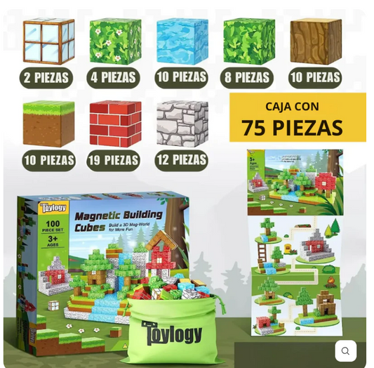 Bloques Magnéticos Premium 75 Piezas | Diversión y Creatividad para el Día del Niño