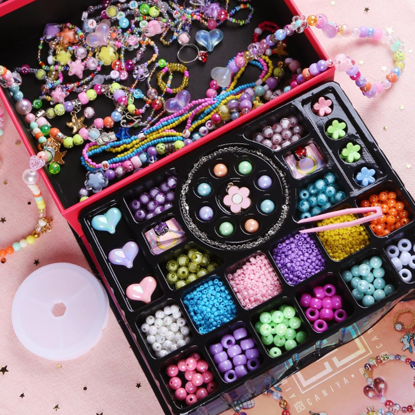 Kit de Fabricación de Pulseras y Collares para Niña | Creatividad y Diversión para el Día del Niño
